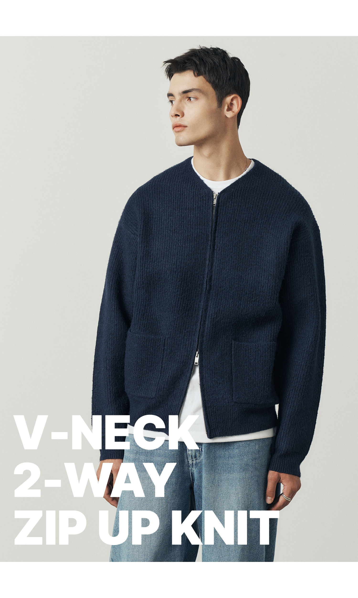 ★人気★【BLOND9】★V NECK COLOR KNIT SWEATE.R★ニット★ BLONDNINE 】Vネックカラーニットセーター / V NECK COLOR KNIT